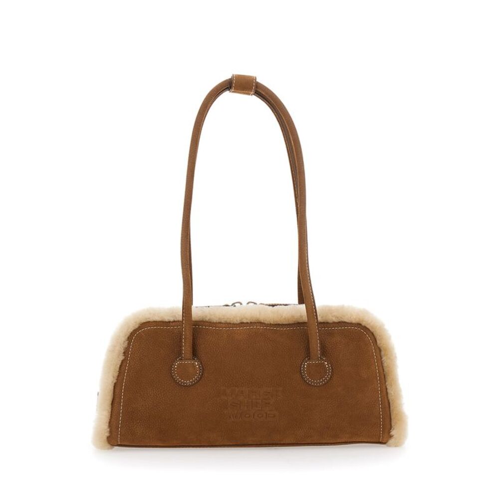 Margesherwood Women Shoulder Bag Beige With Shearling And Nubuck Details